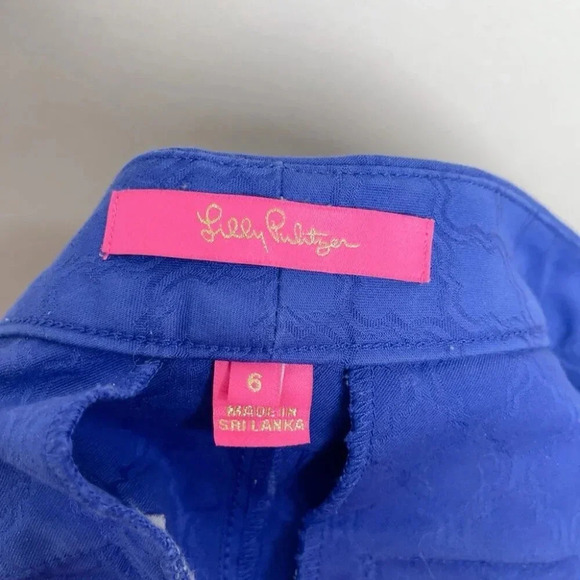 Lilly  Pulitzer Womens 6 29" Kelly Textured Skinny Ankle Pant Royal Purple - Picture 8 of 16